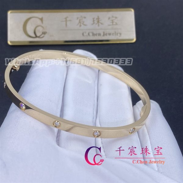 Cartier Love Bracelet Small Model Rose Gold And 10 Diamonds B6047917