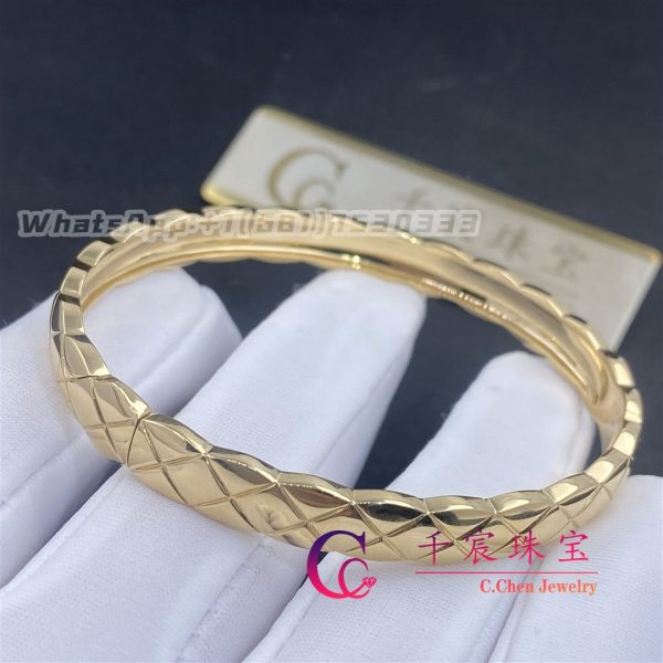 Chanel Coco Crush Bracelet Quilted Motif Yellow Gold And Diamonds J11140
