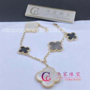 Van Cleef & Arpels Magic Alhambra Bracelet 5 Motifs Mother-Of-Pearl and Onyx VCARD78700