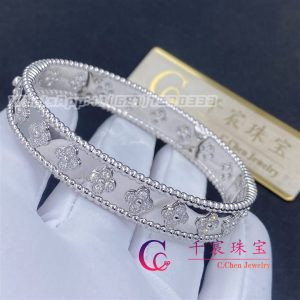 Van Cleef & Arpels Perlée Clovers Bracelet White Gold And Diamond VCARO25M00