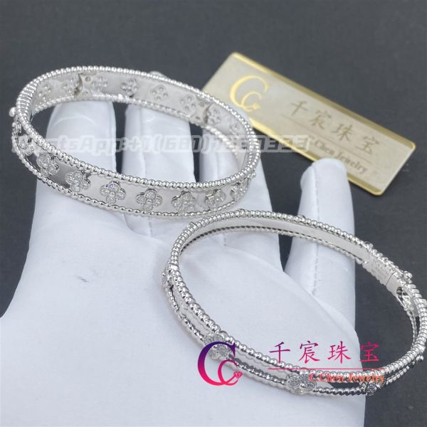 Van Cleef & Arpels Perlée Clovers Bracelet White Gold And Diamond VCARO25M00