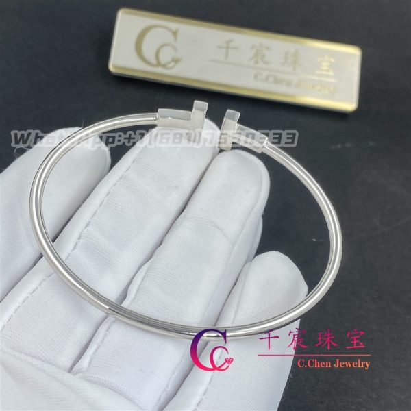 Tiffany T Diamond Wire Bracelet In 18k White Gold 60010748