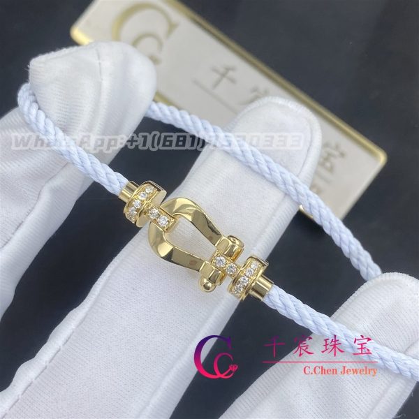 Fred Force 10 Bracelet 18k yellow gold and diamonds medium model White Cable 0B0070- 6B0285