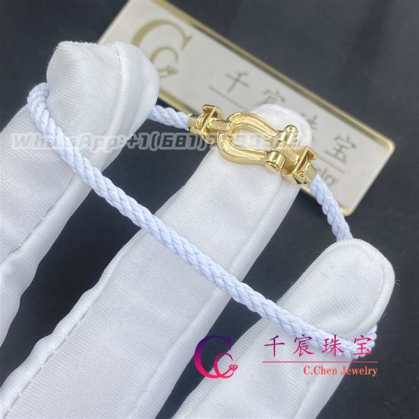 Fred Force 10 Bracelet 18k yellow gold and diamonds medium model White Cable 0B0070- 6B0285