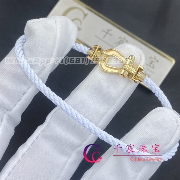 Fred Force 10 Bracelet 18k yellow gold and diamonds medium model White Cable 0B0070- 6B0285