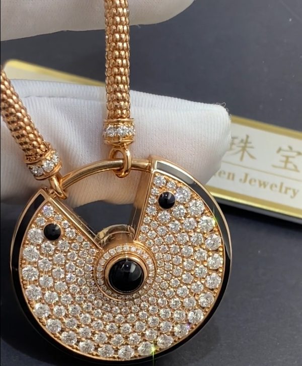 Cartier Amulette De Cartier Necklace, Large Model Rose Gold, Diamonds N3299006