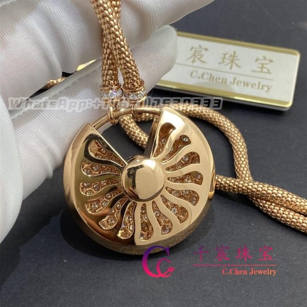 Cartier Amulette De Cartier Necklace, Large Model Rose Gold, Diamonds N3299006