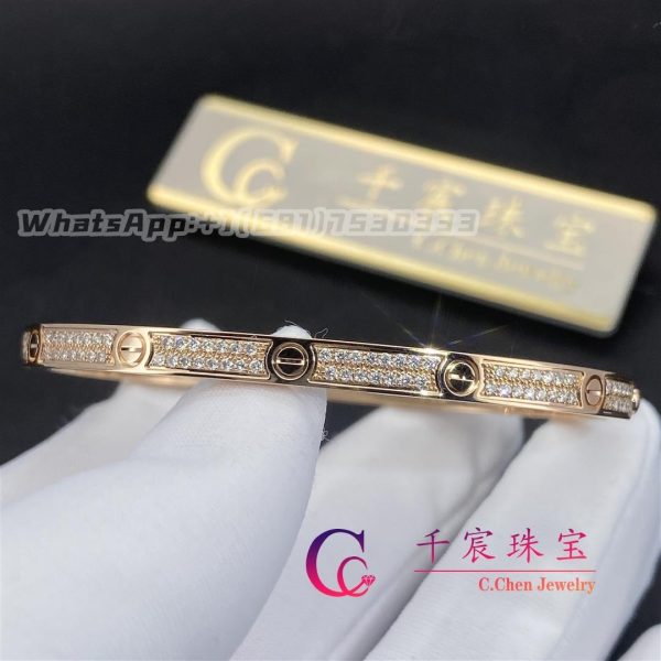 Cartier Love Bracelet Small Model Rose Gold And Paved Diamonds N6710717