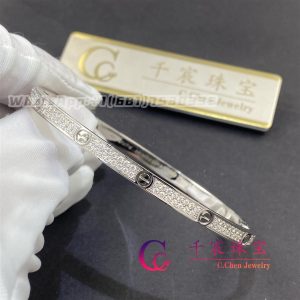 Cartier Love Bracelet Small Model White Gold And Paved Diamonds N6710817