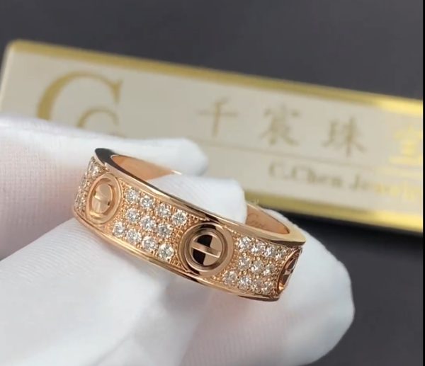 Cartier Love Rings in Rose Gold and Diamonds B4087600