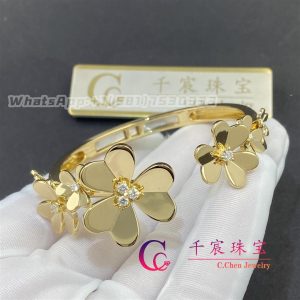 Van Cleef & Arpels Frivole Bracelet 7 Flowers Medium Model Yellow Gold VCARP6L200