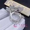 Van Cleef & Arpels Lotus Between The Finger Ring White Gold Diamond And VCARP1ND00