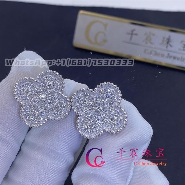 Van Cleef & Arpels Magic Alhambra Earrings White Gold Diamond VCARN9ZR00