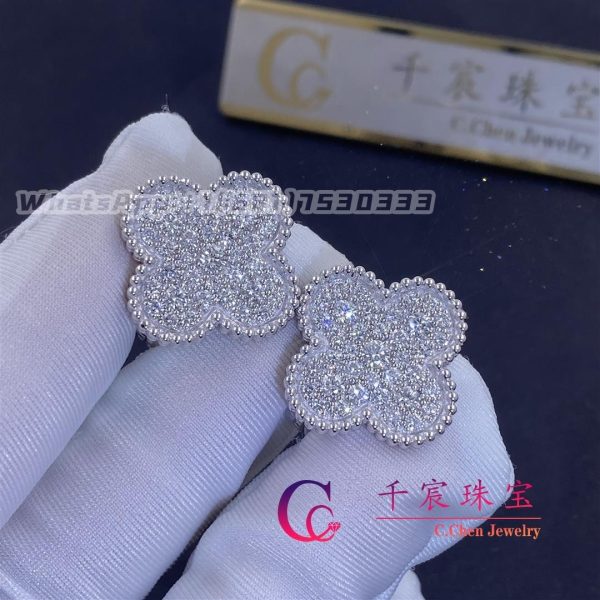 Van Cleef & Arpels Magic Alhambra Earrings White Gold Diamond VCARN9ZR00