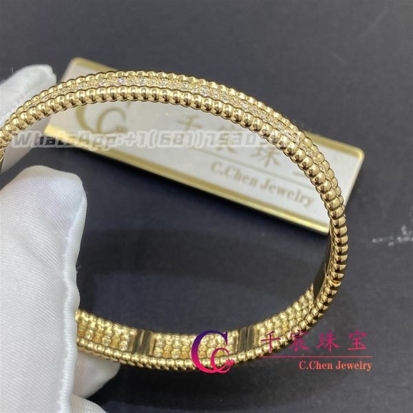 Van Cleef & Arpels Perlée Diamonds Bracelet Yellow Gold 3 Rows Diamond VCARP5DP00