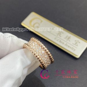 Van Cleef & Arpels Perlée Diamonds Ring 3 Rows Rose Gold Diamond VCARN9WE00