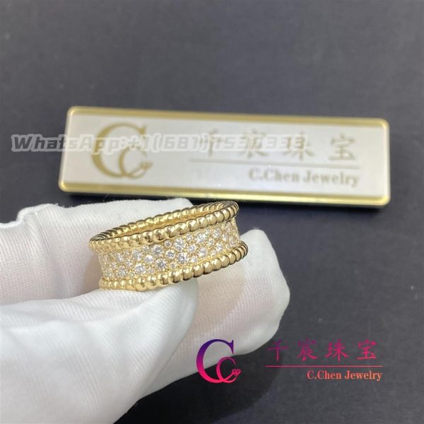 Van Cleef & Arpels Perlée Diamonds Ring 3 Rows Yellow Gold Diamond VCARO3Y900