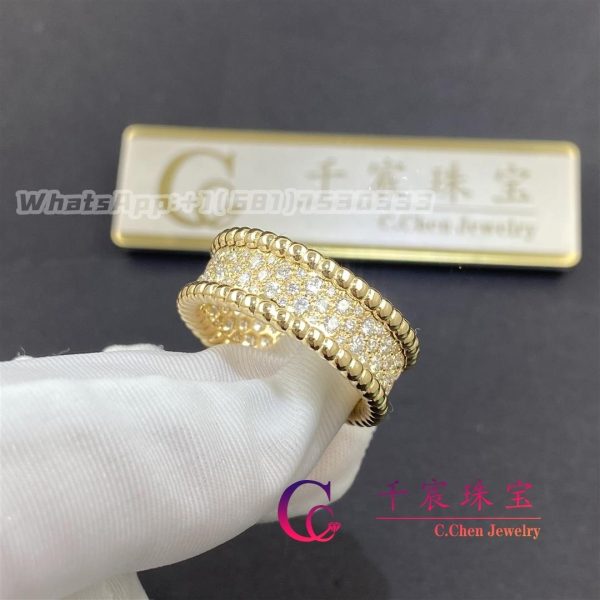 Van Cleef & Arpels Perlée Diamonds Ring 3 Rows Yellow Gold Diamond VCARO3Y900