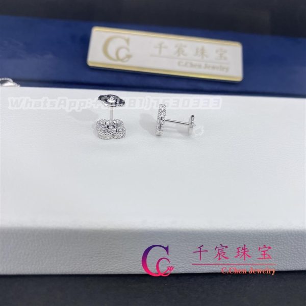 Van Cleef & Arpels Sweet Alhambra Earrings White Gold And Diamond VCARO85500