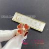 Van Cleef & Arpels Sweet Alhambra Effeuillage Ring Rose Gold Carnelian And Diamond VCARN5P600