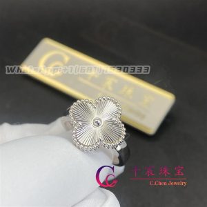 Van Cleef & Arpels Vintage Alhambra Ring Guilloché White Gold VCARP9XI00