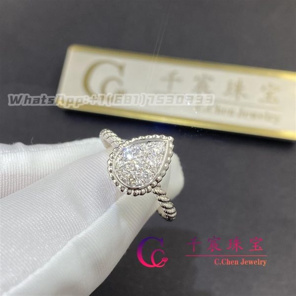 Boucheron Serpent Bohème Diamonds S Motif Ring White Gold JRG02148
