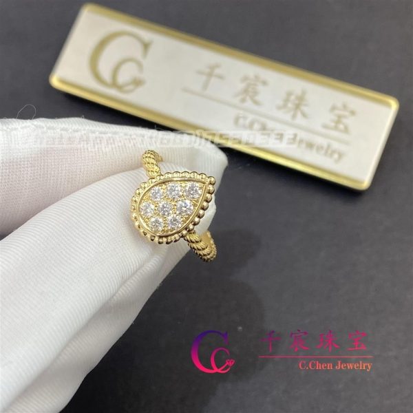 Boucheron Serpent Bohème Ring S Motif Yellow Gold And Diamonds JRG02144