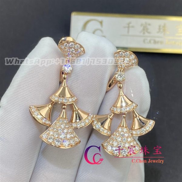 Bulgari Divas' Dream Rose Gold and Diamond Earrings OR857775