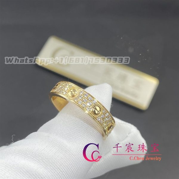 Cartier Love Wedding Band Diamond-Paved Yellow Gold B4083300