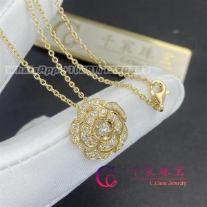 Chanel Bouton De Camélia Necklace 18K yellow gold and diamonds J12037
