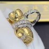 Chanel Coco Crush Earrings Quilted Motif White and Yellow Gold, Diamonds J11191