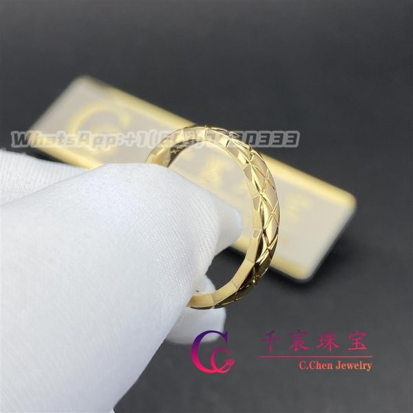 Chanel Coco Crush Ring Quilted Motif Yellow Gold Mini Version J11794