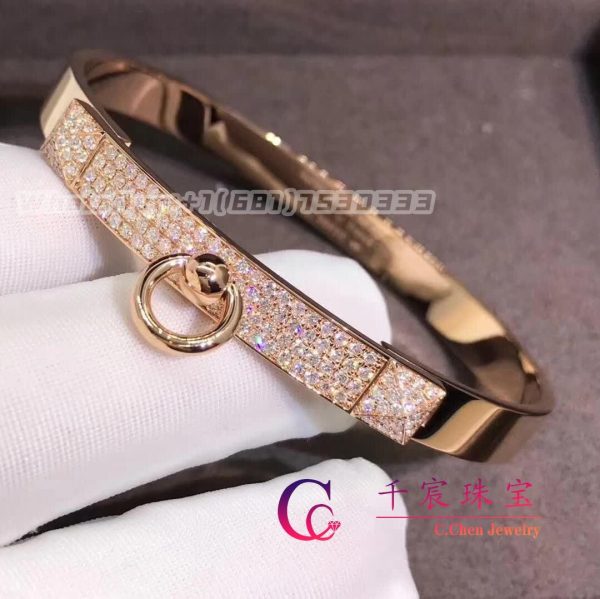 Hermès Collier de chien bracelet Rose gold small model H214444B 00ST