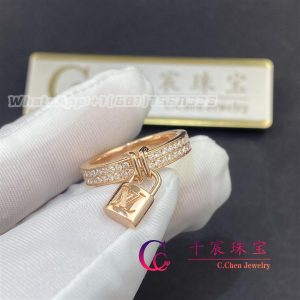 Louis Vuitton Berg Lockit Diamond Ring Pink Gold