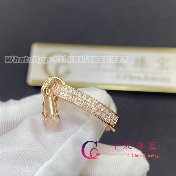 Louis Vuitton Berg Lockit Diamond Ring Pink Gold