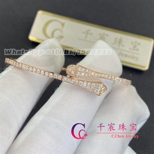 Marli Cleo Full Diamond Slim Slip-On Bracelet Rose Gold CLEO-B10