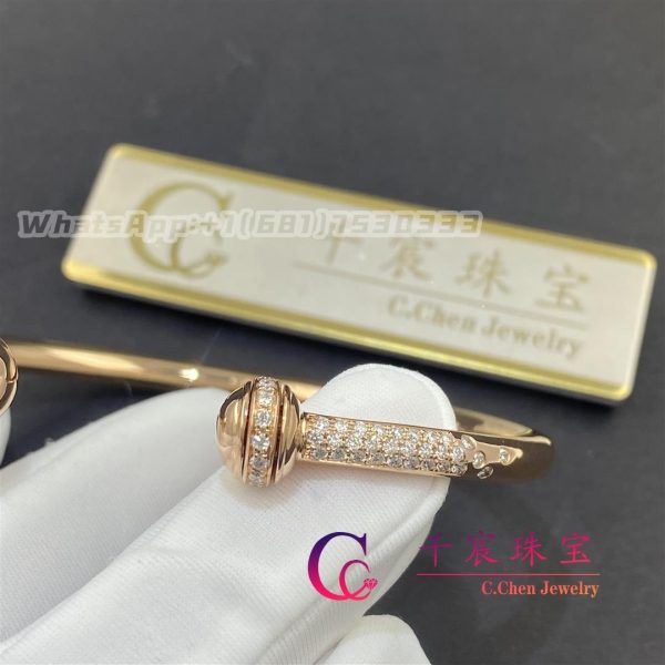 Piaget Possession Open Bangle Bracelet 18k Rose Gold And Diamonds G36PV400