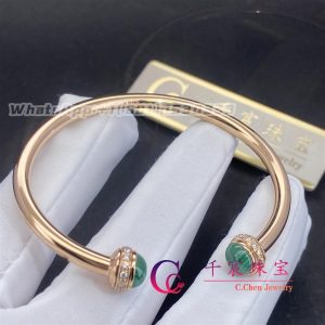 Piaget Possession Open Bangle Bracelet 18k Rose Gold And Malachite G36PB100