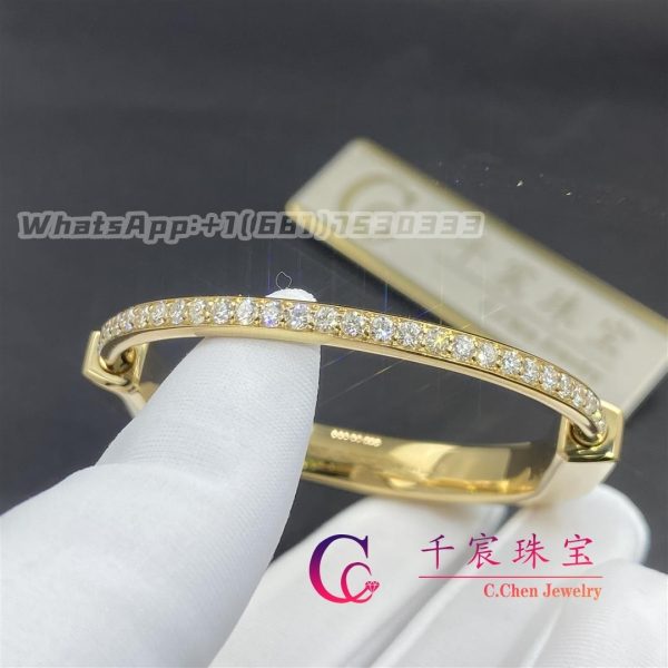 Tiffany Lock Bangle in Yellow Gold with Full Pavé Diamonds 70158213