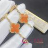 Van Cleef & Arpels Vintage Alhambra Bracelet 5 Motif Yellow Gold Coral Bracelet