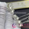 Van Cleef & Arpels Vintage Alhambra Diamond Holiday Pendant 2020 White Gold Guilloché Necklace