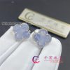 Van Cleef & Arpels Vintage Alhambra Earrings 18K White Gold And Chalcedony