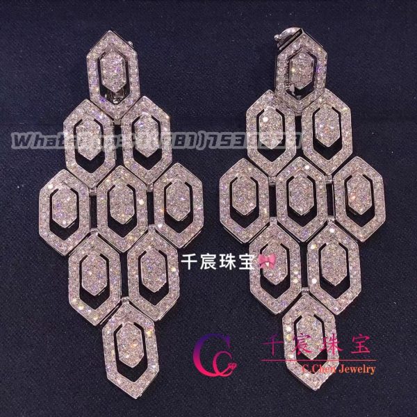 Bulgari Serpenti Earrings 18K White Gold And Set With Pavé Diamonds 353844