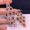 Bulgari Serpenti Earrings Rose Gold，Set With Pavé Diamonds and Rubellite OR857769