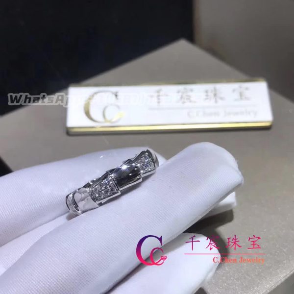 Bulgari Serpenti Viper 18K White Gold Diamond Ring AN857931