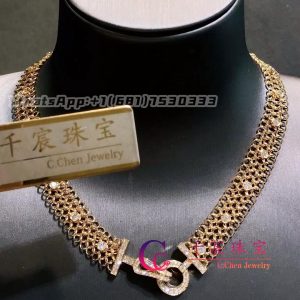 Cartier Agrafe Résille Necklace rose gold diamonds N7424294