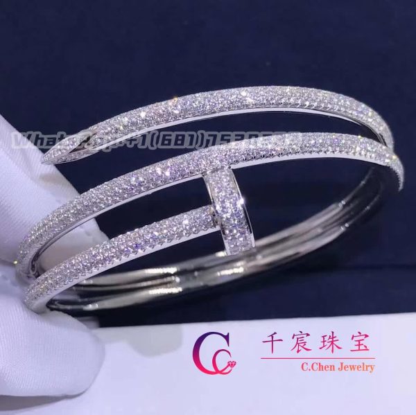 Cartier Juste Un Clou Bracelet White Gold And Pave Diamonds N6708717