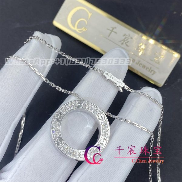 Cartier Love Necklace White Gold Diamond-Paved B7058000