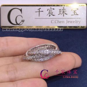 Cartier Trinity Ring 18k White Gold Set Diamond B4106200