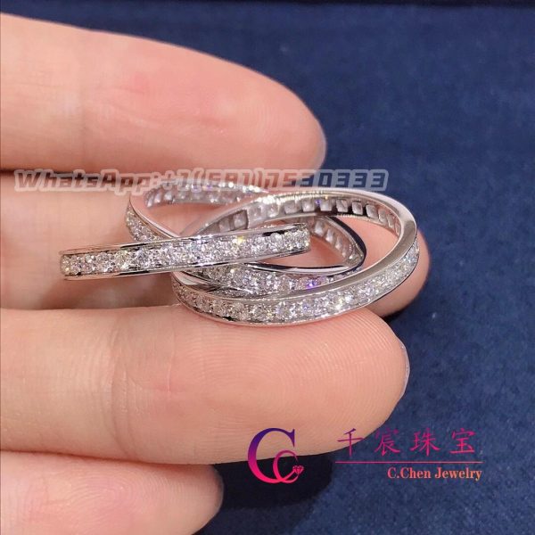 Cartier Trinity Ring 18k White Gold Set Diamond B4106200